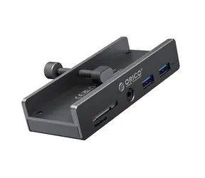 Orico MH5PMM USB HUB s upínacím držiakom čierna / 2x USB-A + SD/TF + 3.5mm jack