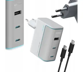 Cuktech AD1003EU 100W GaN nabíjačka s káblom biela / 2x USB-C / USB-A
