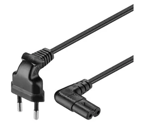 PremiumCord Kábel sieťový 230V k magnetofónu so zahnutými konektormi 3M čierna
