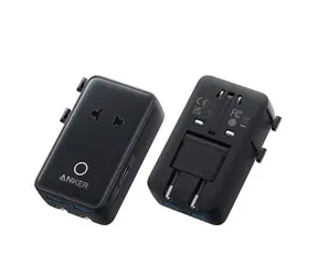 Anker Nano čierna / Cestovná nabíjacia stanica / 20 W / 2xUSB-C / 2xUSB / s adaptérmi pre zásuvky UK/US/AU/ EU