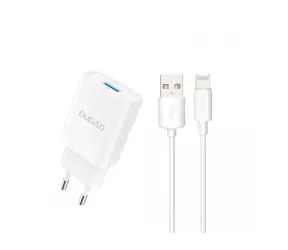 Dudao A4EU sieťová nabíjačka s káblom Lightning biela / USB-A / 10W / 5V / 2.1A
