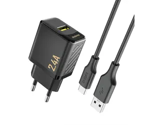 Dudao A23TEU sieťová nabíjačka čierna / USB-A / USB-C / 2.4A