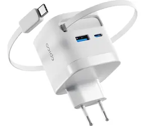 Epico UltraBoost EA65c GaN biela / 65W / sieťový adaptér / 2x USB-C / 1x USB-A