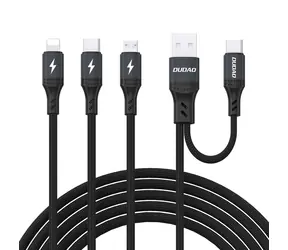 Dudao L3W prepojovací kábel Lightning / USB-A / USB-C / MicroUSB / 66W / čierna