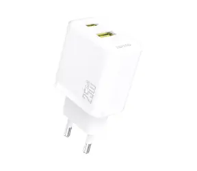 Dudao A26T sieťová nabíjačka biela / USB-A / USB-C / 25W