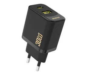 Dudao A27TEU sieťová nabíjačka čierna / USB-A / USB-C / 30W