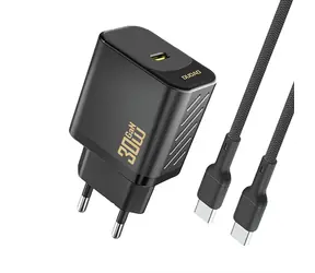Dudao A27PCEU sieťová nabíjačka s káblom čierna / USB-C / 30W