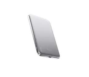 BMX SolidSafe™ Air Titanium 5K Qi2 bezdrôtová magnetická powerbanka strieborná / 5000 mAh / 20W / 1x USB-C