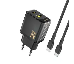 Dudao A27TCEU sieťová nabíjačka s káblom biela / USB-A / USB-C / 30W