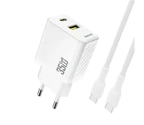 Dudao A27MaxCEU sieťová nabíjačka s káblom biela / USB-A / USB-C / 35W