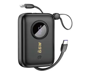 Dudao K14 10000mAh čierna / Powerbanka / s káblom USB-C / Lightning