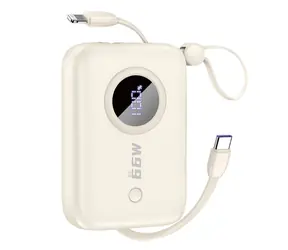 Dudao K14 10000mAh béžová / Powerbanka / s káblom USB-C / Lightning