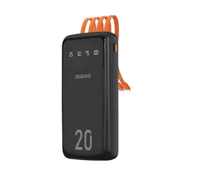 Dudao K6 Pro+ 20000mAh čierna / Powerbanka / 4X vstavané káble / USB-C / micro USB / Lightning / USB-A