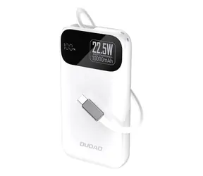 Dudao K31 10000mAh biela / Powerbanka / so vstavaným káblom / 22.5W