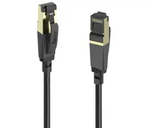 HAMA 202001 sieťový kábel RJ45 čierna / Cat8 / S / FTP / 1.5 m / 40 Gb / s / tienený