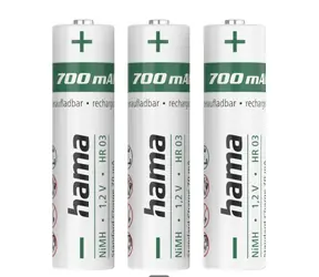 HAMA nabíjacia batéria AAA Micro 700 mAh 3ks / Ni-MH