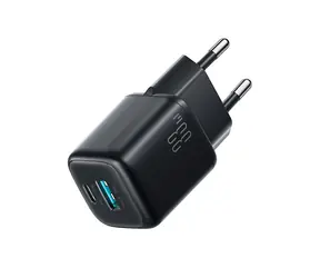 Joyroom JR-TG7 Sieťová nabíjačka čierna / 1x USB-C + 1x USB-A / 33W 