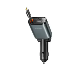 Joyroom JR-CCL07 3-in-1 Car čierna / Nabíjačka do auta / 30W / 1x USB-A / 1x USB-C / navíjací kábel USB-C