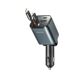 Joyroom JR-CCL05 4-in-1 čierna / Nabíjačka do auta / 30W / 1x USB-A / 1x USB-C / 1x USB-C + 1x Lightning kábel