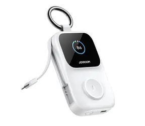 Joyroom JR-W19 biela / Powerbanka / 5000 mAh / 1x USB-C / 1x Lightning + 1x USB-C kábel / bezdrôtové nabíjanie 