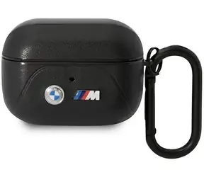 BMW Kryt pre AirPods Pre kožený zakrivený desing čierna