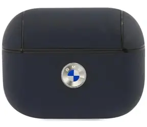 BMW Kryt pre AirPods Pro z pravej kože so strieborným logom tmavo modrá