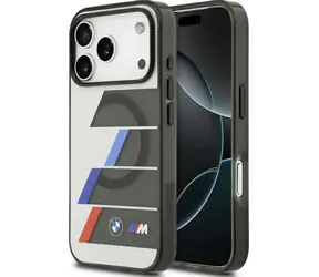BMW Zadný kryt Metal Buttons Tricolor Lines MagSafe pre iPhone 17 Pre sivá