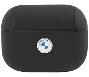 BMW Kryt pre AirPods Pro 2 ( 2022/2023) originálna koža so strieborným logom čierna