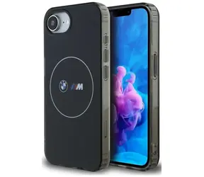 BMW Zadný kryt Metal White Circle MagSafe pre iPhone 16e čierna