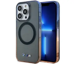 BMW Gradient Bumber Zadný kryt MagSafe pre iPhone 14 Pro Max 6,7 sivá