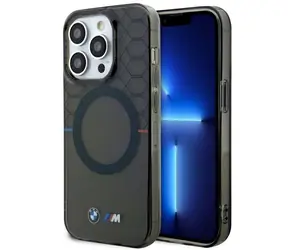 BMW Zadný kryt so vzorom MagSafe pre iPhone 14 Pro 6.1 sivá
