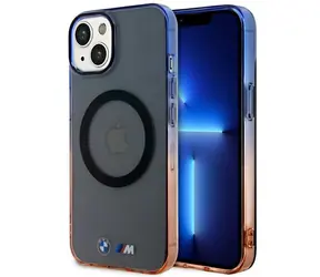 BMW Zadný kryt Gradient Bumber MagSafe pre iPhone 14 6,1 sivá