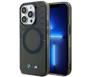 BMW Zadný kryt so vzorom MagSafe pre iPhone 14 Pro Max 6,7 sivá