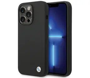 BMW Zadný kryt kovový s logom pre iPhone 15 Pro Max čierna