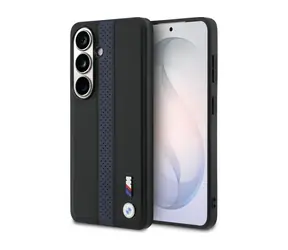BMW Zadný kryt perforovaný s logom a pruhom MagSafe pre Samsung Galaxy S26 modrá