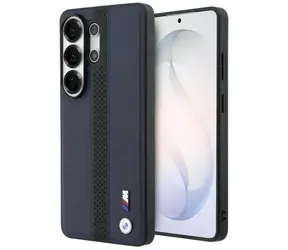 BMW Zadný kryt perforovaný s pruhom a logom MagSafe pre Samsung Galaxy S26 Ultra tmavá modrá