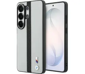 BMW Zadný kryt perforovaný s pruhom a logom MagSafe pre Samsung Galaxy S26 Ultra sivá