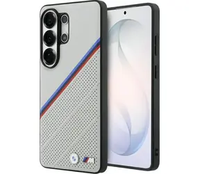BMW Zadný kryt Tricolor Metal s logom MagSafe pre Samsung Galaxy S26 Ultra sivá