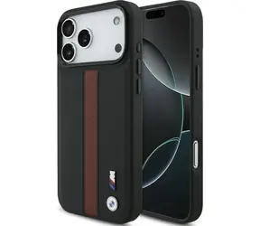 BMW Zadný kryt perforovaný s pruhom a logom MagSafe pre iPhone 17 Pro Max červená