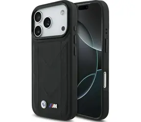 BMW Zadný kryt prešívaný s logom MagSafe pre iPhone 17 Pro čierna
