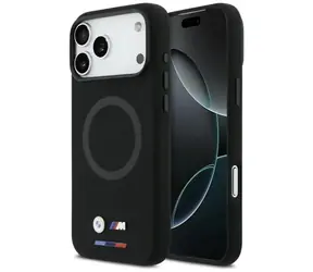 BMW Zadný kryt silikónový s logom MagSafe pre iPhone 17 Pro Max čierna