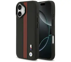 BMW Zadný kryt perforovaný s pruhom a logom MagSafe pre iPhone 17 červená
