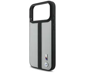 BMW Zadný kryt s perforovaným pruhom a logom MagSafe pre iPhone 17 Pre sivá