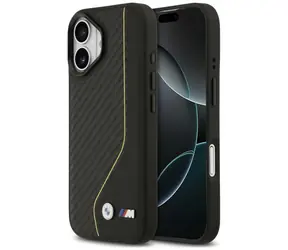 BMW Zadný kryt Carbon Line & Logo MagSafe pre iPhone 17 žltá