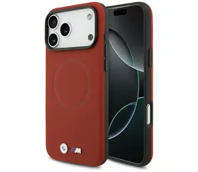 BMW Zadný kryt Metal Logo MagSafe pre iPhone 17 Pre Max červená