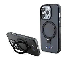 BMW Zadný kryt Ring Stand Collection MagSafe pre iPhone 15 Pro čierna