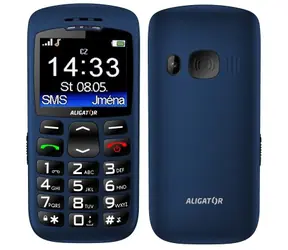 Aligator A670 Senior modrá / CZ distribúcia / SOS tlačidlo / stolná nabíjačka