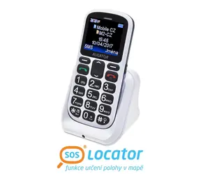Aligator A321 Senior bielo-šedá / CZ / 1.8" / Dual-SIM / microSD