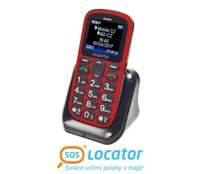 Aligator A321 Senior červeno-čierna / CZ / 1.8" / Dual-SIM / microSD