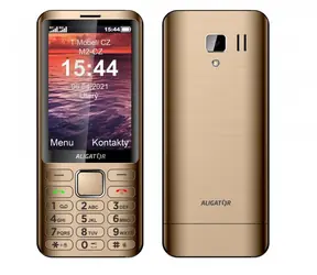 Aligator D950 zlatá / 3.5" TFT / Dual SIM / SOS tlačidlo | Locator | SMS / FM rádio / svietidlo